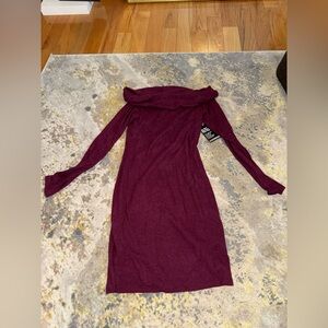 Express Burgundy Long Sleeve Dress